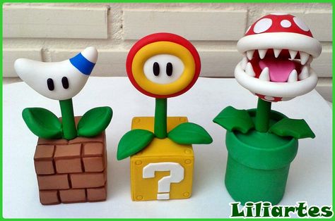 Mario Clay, Clay Mario, Super Mario Bros Party Ideas, Mario Bros Cake, Crea Fimo, Mario E Luigi, Super Mario Bros Party, Mario Cake, Mario Bros Birthday