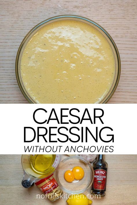 Cesar Dressing Without Anchovies, Cesar Salad Dressing Without Anchovies, Cesar Salad Dressing Recipe, Caesar Dressing Without Anchovies, Caesar Salad Dressing Without Anchovies, Caesar Sauce, Homemade Caesar Salad, Anchovy Recipes, Caesar Dressing Recipe