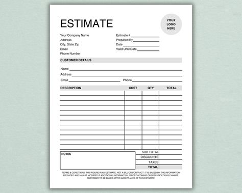 Job Estimate Printable Template, Business Quote Form, Contractor Estimate Template, Job Proposal Template, Business Quote Template by PixelAndPaperInk on Etsy Estimate Template, Business Quote, Job Resume Template, Simple Resume Template, Nursing Resume, Executive Resume, Quote Template, Sheet Template, Event Sign