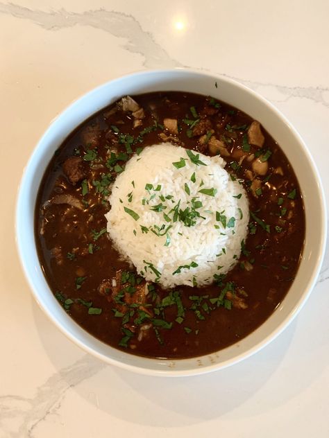 Great Gumbo Using Paul Prudhomme’s Delightful Recipe Paul Prudhomme Gumbo, Gumbo Rue, Paul Prudhomme Recipes, Rue Recipe, Turkey Gumbo, Gumbo Recipe Easy, Gumbo File, Louisiana Dishes, Paul Prudhomme