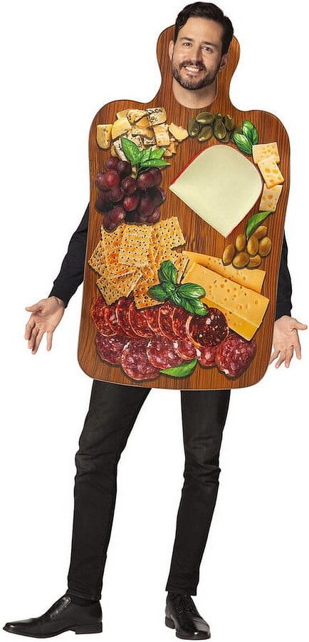 Rasta Imposta Halloween Unisex Charcuterie Board Costume by Rasta Impasta, One Size Charcuterie Board Halloween, Diy Charcuterie Board, Cheese Wedge, A Charcuterie Board, White Costumes, Costume Shirts, Mens Halloween Costumes, Adult Halloween Costumes, Halloween Party Costumes