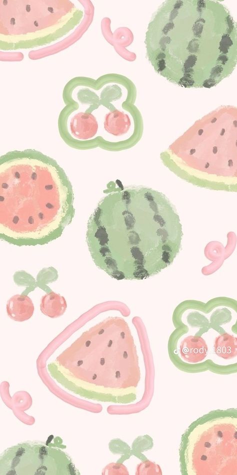 Watermelon Iphone Wallpaper, Ncndr Wallpaper, Fruit Designs, Cute Home Screen Wallpaper, Cute Home Screens, Wallpaper Green, Cute Backgrounds For Phones, Iphone Wallpaper Photos, Orange Aesthetic