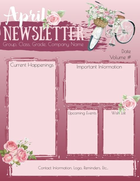 Monthly Newsletter Template Newsletter Sample, News Letters, Monthly Newsletter Template, Newsletter Examples, Newsletter Template Free, April April, Respiratory Therapy, Newsletter Template, Monthly Newsletter