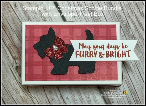 Stampin Up Christmas Scottie, Christmas Scottie, Walkers Shortbread, Christmas Treats Boxes, Bee Designs, Treat Holder, Treat Box, Stampin Up Christmas, Treat You