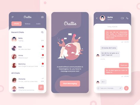 Mobile Chat App, Product Design Inspiration, Creative App Design, Message App, Application Ui Design, App Design Trends, Social App Design, Desain Ux, To Do App