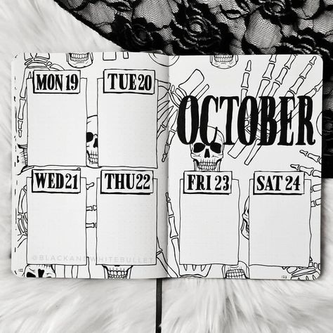 Halloween Bujo, Journal Types, Planer Ideas, Journaling Doodles, October Bujo, Bullet Journal Halloween, 2024 Journal, Journal Goals, Bullet Journel