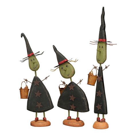 Witch Figurines, Halloween Wood Crafts, Primitives By Kathy, Fright Night, Fall Halloween Decor, Unique Halloween, Halloween House, Halloween Witch, Holidays Halloween