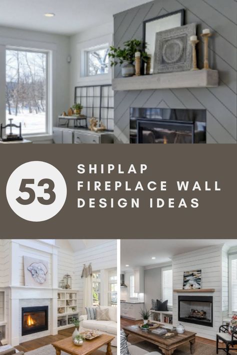 Whether you are seeking to uphold your farmhouse decoration ideas or you are looking to make a far more contemporary, minimalist appearance, this summary of gorgeous, inspiring shiplap fireplace suggestions is what you need. Fireplace Wall Design, Shiplap Fireplace Wall, Shiplap Living Room, Room Wall Decoration Ideas, White Stone Fireplaces, Fireplace Accent Walls, Wood Mantle Fireplace, Wall Design Ideas, Shiplap Accent Wall