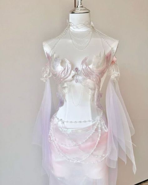 Corset Bra Top, Mermaid Corset, Top Cosplay, Pretty Quinceanera Dresses, Corset Bra, Fantasy Dresses, Fairy Dress, Mermaid Fashion, Really Cute Outfits