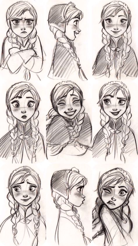 Disney Expressions, Getting Highlights, Disney Style Drawing, Sketch Disney, Disney Art Style, Facial Expressions Drawing, Drawing Face Expressions, Bd Art, Drawing Cartoon Faces