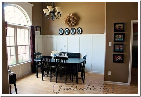 Hopsack by Kwal Paint J and A and Co. blog Living Room Dining Room Combo Layout, Small Kitchen Dining Room Combo, Small Living Dining, Kitchen Dining Room Combo, Dining Room Paint Colors, Batten Wall, Long Living Room, Dining Room Paint, Board And Batten Wall