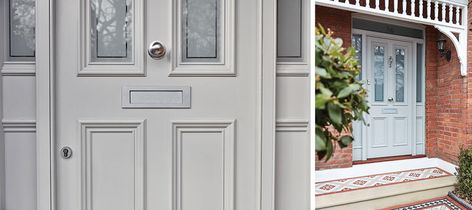 Grey front doors make a lasting impression. Whether they’re hand-painted in an elegant shade of slate, timeless charcoal or pale dove, grey is trending all over social media. It’s a colour that never seems to go out of style yet it manages to instantly update any style of door from Victorian front doors to contemporary designs. Grey Front Door, Grey Front Doors, Victorian Front Doors, Beauty In Simplicity, Door Company, Contemporary Designs, Dove Grey, Painted Doors, Warm Grey