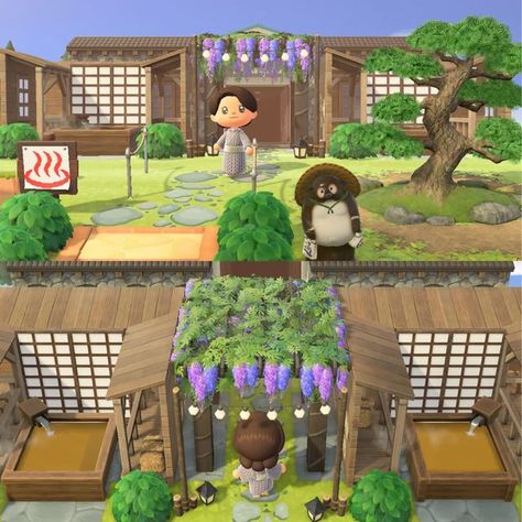 Acnh Bamboo Code, Acnh Bamboo Path, Zen Animal Crossing, Acnh Zen Path Design, Acnh Bamboo, Acnh Zen Garden, Acnh Zen, Acnh Japanese, Stone Paths