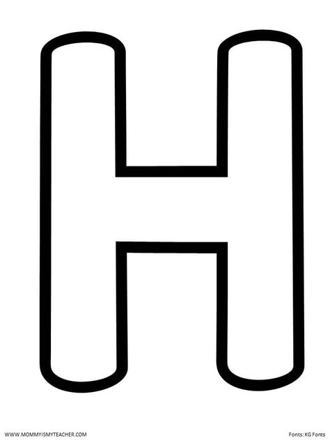 H Printable Letter, Letter H Printables Free, Letter H Free Printable, H Bubble Letter, Letter H Template, Letter H Printable, Letter H Tracing, Letter H Activities For Preschool, Alphabet Stencils Printables