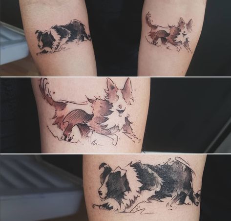 The 100+ Best Dog Tattoos of All Time | Page 5 of 6 | The Paws Dog Tattoo Ideas Memorial, Tattoo Ideas Memorial, Collie Tattoo, Border Collie Tattoo, Dog Ear Tattoo, Tattoo Border, Alaska Tattoo, Border Tattoo, Cat And Dog Tattoo