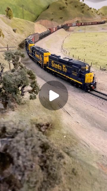 Josh Gordon on Instagram: "Some @scaletrains.official Santa Fe GP30’s on their inaugural run pretty much straight out of the box, as they turn the corner into Caliente on the @the_la_mesa_model_railroad layout this past weekend.
#modeltrainstagram #modeltrainsofinstagram #hoscalelayout #hoscaletrains #diesellok #diesellocomotive #trainsofinstagram #locomotives" Santa Fe Railroad, Josh Gordon, Model Railway Track Plans, Ho Scale Trains, Diesel Locomotive, Model Railway, Ho Scale, Model Railroad, Pretty Much