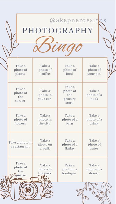 #aesthetic #instagram #instagramstoryideas #instagood #instagramstoryideas #socialmedia #facebook #bingo #photography #phototips #hobby #template #graphicdesign Bingo Photography, Social Media Photography, Media Photography, Photography Themes, Notebook Ideas, Aesthetic Candles, Self Confidence Tips, Photography Challenge, Confidence Tips