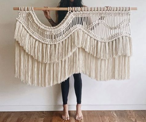 Macrame Wall Hanging Design, Giant Macrame Wall Hanging, Macrame Headboard Diy, Large Macrame Wall Hanging Diy, Large Macrame Wall Hanging Pattern, Big Macrame Wall Hanging, Macrame Wall Hanging Large, Pola Macrame, Macrame Fringe