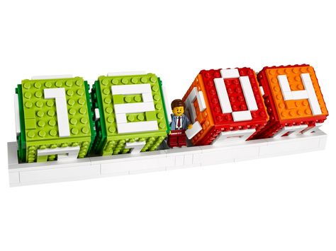 LEGO® Iconic Brick Calendar 40172 | Miscellaneous | Buy online at the Official LEGO® Shop US Lego Calendar, Lego Desk, Lego Diy Crafts, Number Cubes, Lego Shop, Dragon Boating Racing, Lego System, Calendar March, Lego Diy