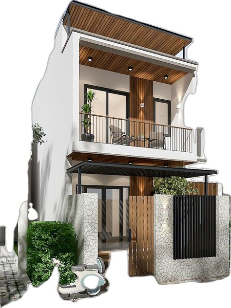 Apartment Structure Design, Modern Zen House Exterior, Small Modern House Exterior Minimalist, 2 Storey Narrow House Design, Small 2 Storey House Design Modern, 1 Storey House Design Modern, Minimalist Exterior House Design, House Structure Design, Narrow House Designs