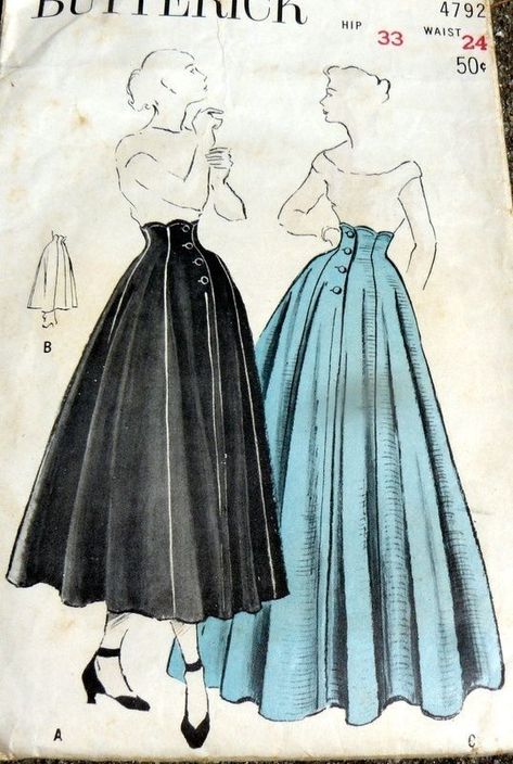 2000s Clothes, Vintage Dress Patterns, Vintage Skirts, Butterick Sewing Pattern, Diy Sewing Clothes, Fashion Design Drawings, Old Fashion, Fashion Design Sketches, Historical Dresses