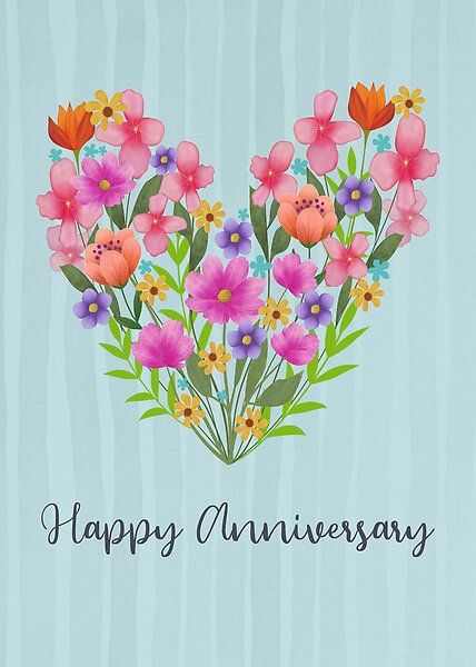 Anniversary Floral Heart by Cedarrue | Redbubble Happy Anniversary Artwork, Wedding Anniversary Images Pictures, Happy Anniversary To A Special Couple, Happy Anniversary Wishes To Both Of You, 33 Anniversary, 45 Years Anniversary, Happy Anniversary Clip Art, Happy Anniversary Quotes For Couple, Cute Anniversary Ideas