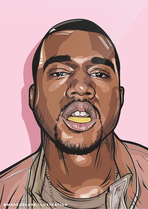 Marcus Lane Illustration — Kanye West illustration / art Kanye West Illustration, Kanye Drawing, Kanye West Drawing, Kanye West Painting, Kanye Taylor, Kanye Bear, Weird Inspiration, Hip Hop Poster, Bear Drawing