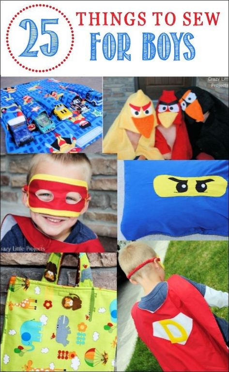 25 Things to Sew for Boys Things To Sew For Boys, Things To Sew, Couture Bb, Diy Sy, Projek Menjahit, Boy Sewing, Crafts For Boys, Fantasias Halloween, Sewing Gifts