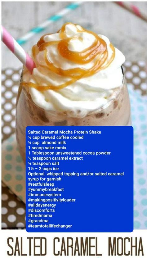 Thrive Shake Recipes, Mocha Protein Shake, Shake Ideas, Thrive Recipes, Salted Caramel Mocha, Immunity Booster, Smoothie Shakes, Shake Recipes, Unsweetened Cocoa