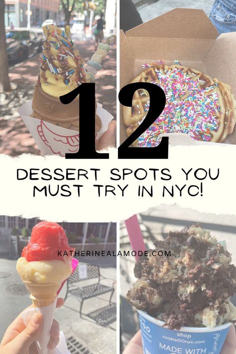 12 Dessert Spots You MUST Try in NYC! New York Desserts, Nyc Dessert, Midtown Nyc, Dessert Places, Nyc Times Square, Fun Deserts, Nyc Restaurants, Best Candy, Nyc Trip