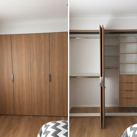 A gorgeous built-in wardrobe in 'Sublime Teak' and 'Warm White' #builtinwardrobe #wardrobedoors Birch Floors, Custom Wardrobe, Fitted Wardrobes Bedroom, Mid Century Modern Cabinets, Built In Wardrobes, Bedroom Built Ins, Fitted Wardrobe, Fitted Bedroom Furniture, Bedroom Built In Wardrobe