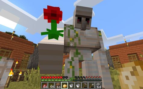 Next time you want to kill an iron golem for iron remember this picture By u/Minecraftpro1025 Fnaf Minecraft, Minecraft Stickers, Iron Golem, Romantic Games, Minecraft Things, Minecraft Wallpaper, Crazy Quotes, Minecraft Creations, Minecraft Houses