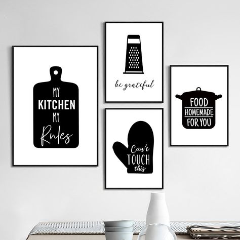 White Wall Pictures, Cuadros Diy, Canvas Kitchen Wall Art, Types Of Art Styles, Kitchen Decor Wall Art, Painting Kitchen, White Wall Decor, Nordic Art, Kitchen Decor Modern