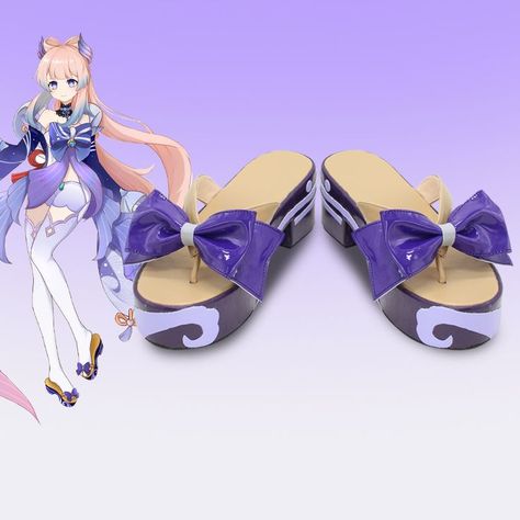 Game Genshin Impact Sangonomiya Kokomi Purple Cosplay Shoes Slippers Takerlama Watatsumi Island, Genshin Impact Sangonomiya Kokomi, Kokomi Cosplay, Genshin Impact Costume, Purple Cosplay, Cosplay Genshin, Sangonomiya Kokomi, Purple Outfit, Cosplay Contacts