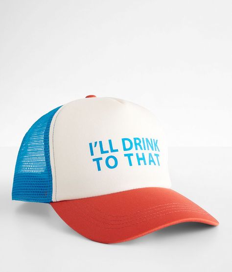 I'll Drink To That Trucker Hat - White/Red/Blue , Women's Miscellaneous Graphic snapback hat One size fits most. Apparel & Accessories > Clothing Accessories > Hats Graphic Trucker Hat, Trucker Hats Bachelorette, 4th Of July Trucker Hat, Cabo Hats, Funny Trucker Hats For Women, Florida Thanksgiving, Boat Hats, Derby Hats Diy Ideas, Trucker Hat Women