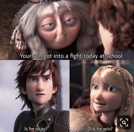 How To Train Your Dragon Fanart Ships, Hicks Und Astrid, Httyd Funny, Dragon Memes, Hiccup And Astrid, Funny Disney Memes, Funny Disney Jokes, Httyd Dragons, Dragon Trainer