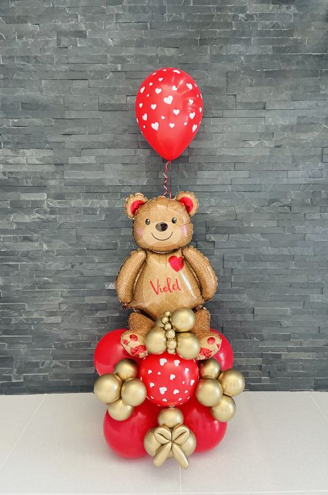 Valentines Balloon Bear Balloon Bouquet, Valentine's Day Balloons, Balloon Valentine, Valentine Balloon Bouquets, Valentine Balloon Arrangements, Valentine Stuffed Balloons, Valentines Balloons Decorations, Valentines Balloons Bouquet, Valentine’s Day Balloon Arrangements