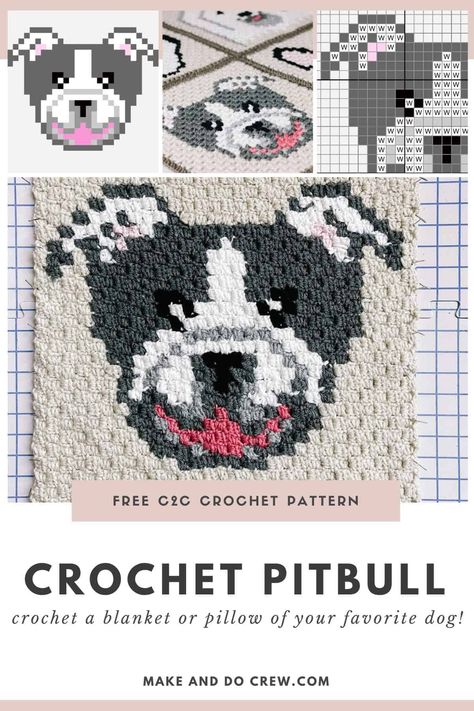 Crochet Pitbull Sweater Free Pattern, C2c Crochet Dog Pattern Free, Crochet Staffy Dog Free Pattern, Pitbull Crochet Pattern Free, Crochet Pitbull Pattern Free, Crochet Pitbull Pattern, Crochet Dog Pillow, Crochet Pitbull, Graphgan Patterns