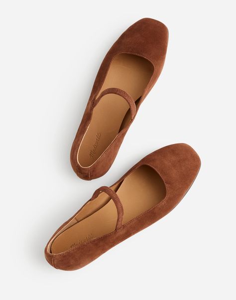 The Greta Ballet Flat | Madewell Suede Ballet Flats, Leather Industry, Suede Flats, Womens Ballet Flats, Mary Jane Flats, Sweater Tank, Leather Ballet Flats, Autumn Aesthetic, Slingback Pump