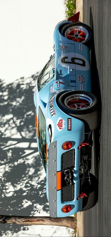 (°!°) 1969 GT40 Superformance MkI in Gulf Livery, image enhanced by Keely VonMonski Gt40 Wallpaper, Ford Gt40 Wallpaper, Ford Gt40 Gulf Wallpaper, Gt Racing Wallpaper, Sport Cars Aesthetic, Sports Car Aesthetic, Gt40 Mk2, Ford Gt Gulf, Drift Cars Livery