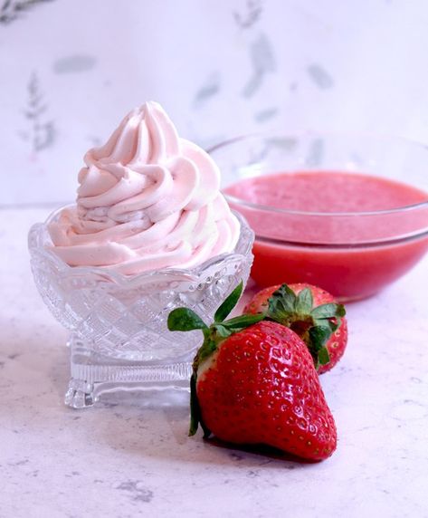 Strawberry Swiss Meringue Buttercream Recipe - Powered by @ultimaterecipe Strawberry Swiss Meringue Buttercream, Swiss Meringue Buttercream Recipe, Buttercream Frosting Cake, Meringue Frosting, Frosting Cake, Fresh Strawberry Recipes, Swiss Buttercream, Dump Cakes, Icing Tips