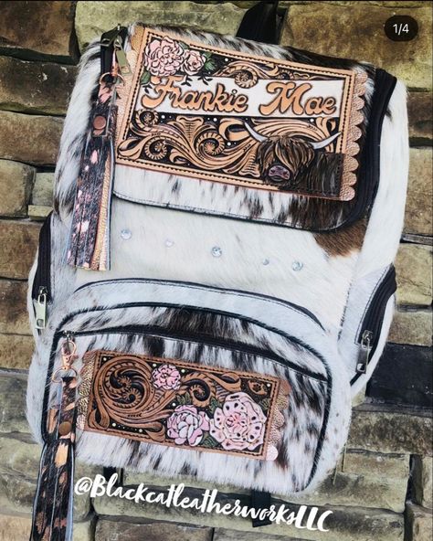 Custom leather tooled leather leatherwork diaper bag Tooled Leather Diaper Bag, Leather Diaper Bag, Western Diaper Bag, Western Bags Purses, Western Baby Clothes, Baby Clothes Country, Western Bag, Cowgirl Baby, Cowgirl Accessories