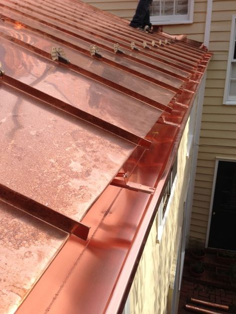 copper roof | Traditional standing seam copper roofing Portsmouth Virginia, Standing Seam Roof, Portsmouth Va, Copper Gutters, Suffolk Va, Copper Roof, Steel Roofing, Chesapeake Va, Residential Roofing