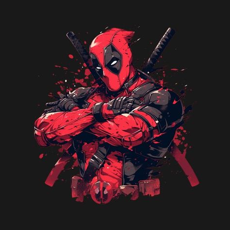 deadpool - Deadpool - T-Shirt | TeePublic Deadpool Design, Dragon Wallpaper Iphone, Deadpool Art, Joker Hd Wallpaper, Deadpool Wallpaper, Dead Pool, Star Wars Drawings, Deadpool Wolverine, Superhero Wallpaper