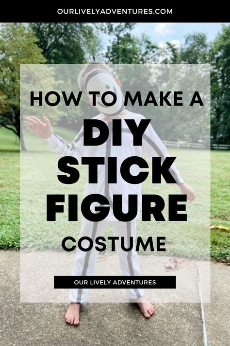 Stick Man Halloween Costume, Stick Figure Halloween Costume, Easy Adult Costumes, Stick Man Costume, Easy Homemade Costumes, Mens Halloween Costumes Diy, Stick Figure Costume, Diy Costumes Men, Quick Halloween Costumes