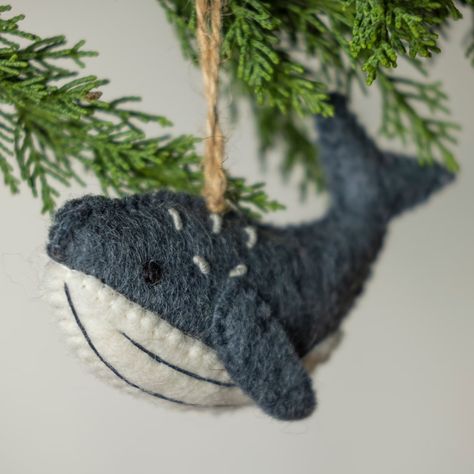 Felt Whale Ornament Whale Christmas Ornament Hanging - Etsy Felt Whale, Whale Ornament, Earthy Decor, Whale Gift, Handmade Christmas Ornaments, Handmade Ornaments, Great Christmas Gifts, Ornament Christmas, Hanging Ornaments