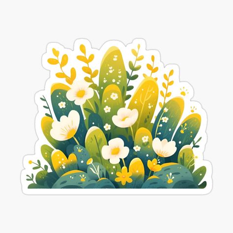 Cute Garden Illustration, Succulents Illustration, Cute Garden, Garden Illustration, Floral Vector, Illustration Art Design, Procreate Brushes, Sticker Art, Art Inspo