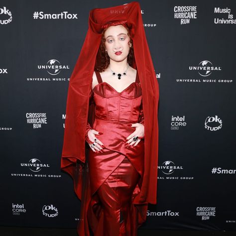 Universal Music Group's GRAMMY After Party Chapelle Roan Outfit, Chappell Roan Halloween Costume, Blue Tights, Pig Nose, Red Gloves, Clap Back, Tassel Top, Pony Club, Halloween This Year