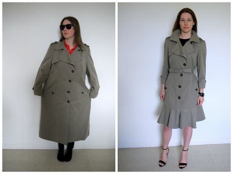 2 collage Coat Refashion, Diy Coat, Wool Winter Coat, Diy Jacket, Upcycle Sewing, Repurposed Clothing, Diy Vetement, Make Your Own Clothes, Shirt Refashion