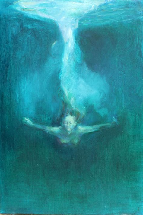 Underwater Painting, Arte Grunge, Underwater Art, Water Drawing, Under The Surface, Water Blue, Water Art, Arte Inspo, Blue Painting